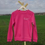 Női pulóver- kapucni nélkül - pink - KÉSZLET